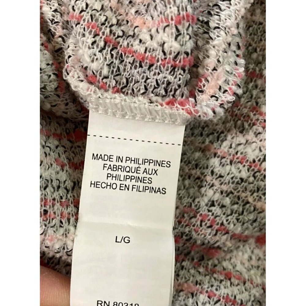 Lucky Brand Women’s Square Neck Speckle Knit Tank Top White Pink Size LG - Picture 6 of 9